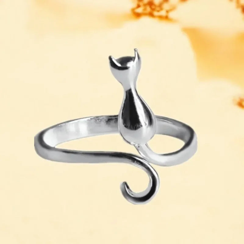 Cat Ring - 925 Sterling Silver Engagement