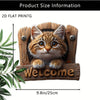 Wooden Cat Welcome Sign