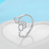 Dog Paw Heart Ring