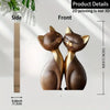 Wooden Cat Couple Sculpture - 2D Desktop Decor
