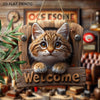 Wooden Cat Welcome Sign