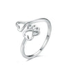 Dog Paw Heart Ring