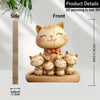 Wooden Cat Couple Sculpture - 2D Desktop Decor
