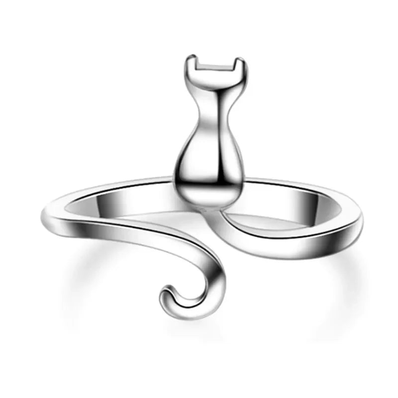 Cat Ring - 925 Sterling Silver Engagement
