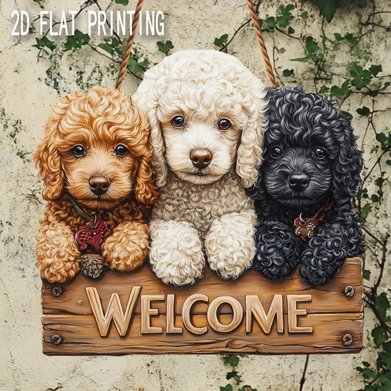 Wooden Dog Welcome Sign