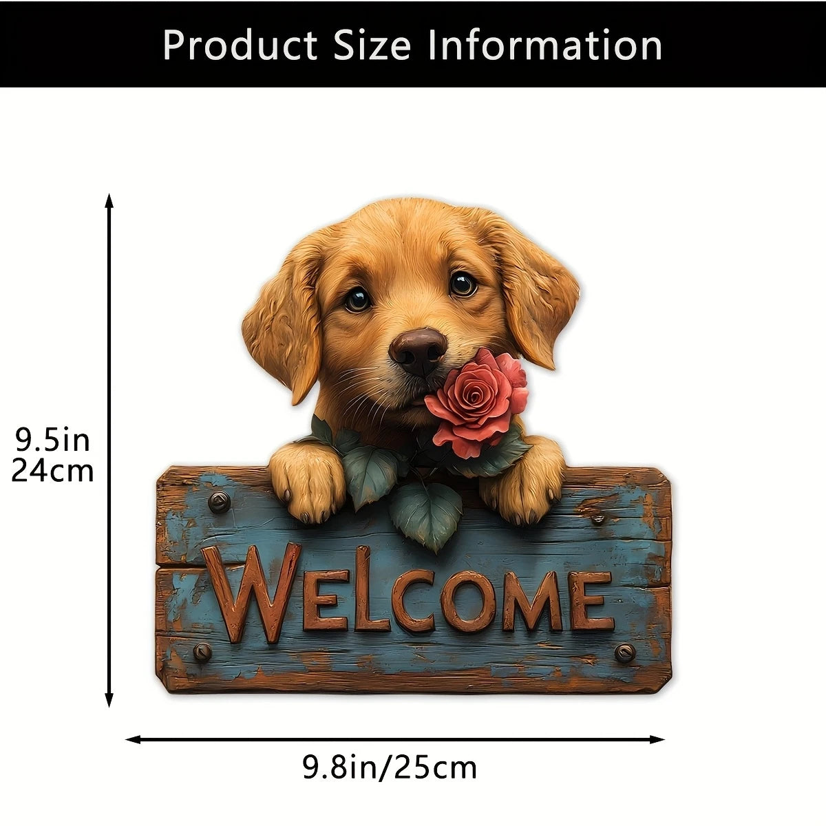 Wooden Dog Welcome Sign