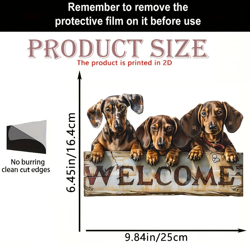 Wooden Dog Welcome Sign