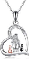 Cat Necklace Sterling Silver Jewelry for Women