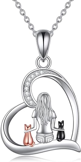 Cat Necklace Sterling Silver Jewelry for Women