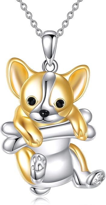 Dog Necklace - Sterling Silver Puppy Pendant